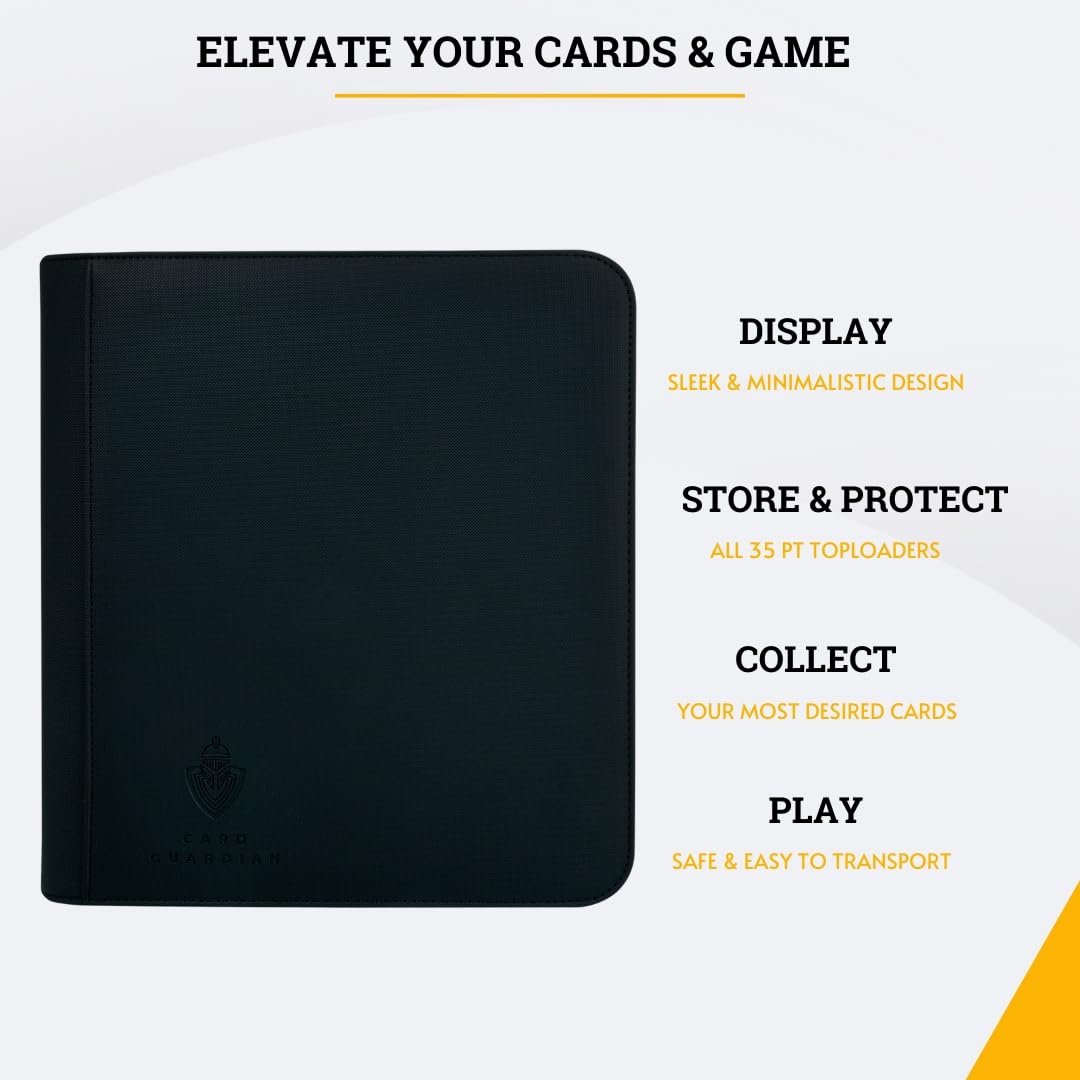 Card Guardian Segregator Toploader z 4 kieszeniami Premium Top Loader z zamkiem błyskawicznym na 160 kart
