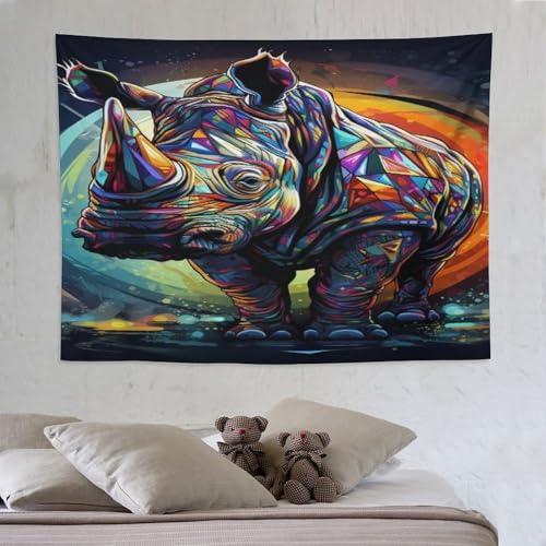 Tapisseries murales rhinocéros pour décoration salon et chambre