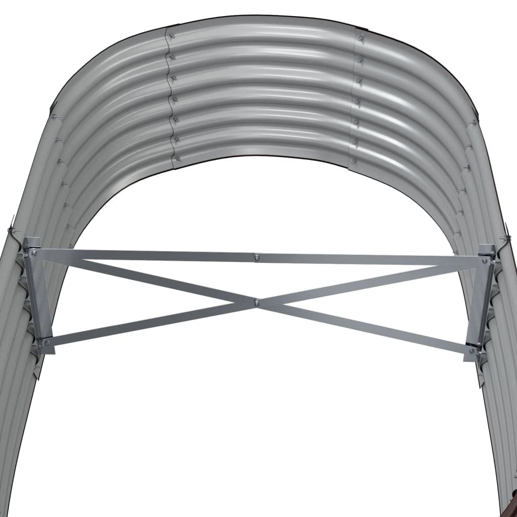Jardinière surélevée en acier galvanisé marron 152 x 80 x 36 cm avec trou de drainage et irrigation, résistant aux intempéries, pour jardin, balcon, terrasse, avec tuteur et soucoupe pour