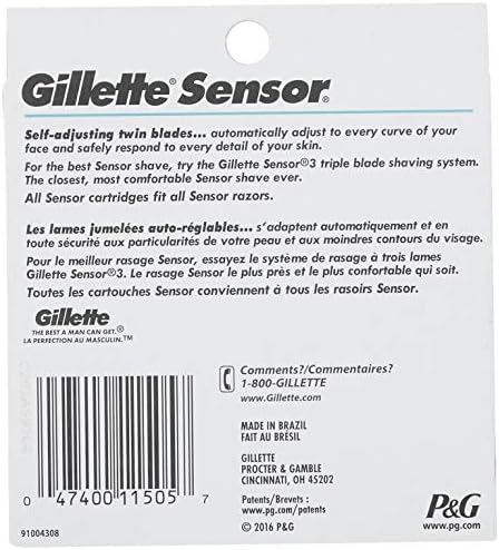 شفرات جيليت سينسور للرجال شفرات استبدال للرجال Sensor 10 Count Amazon Ae الصحة