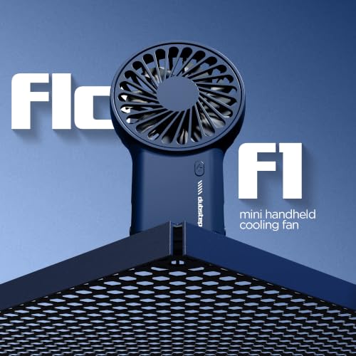 Image of Dubstep Flo-F1 Mini Handheld USB Rechargeable Cooling Fan with 3x Speed Mode, Foldable Hook & Stand, 8000 RPM, 3 Speed, Powerful Mini Fan for Travel, Office, Kitchen, Lightweight & Quiet (Blue)