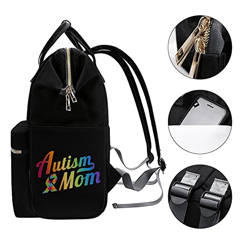 FunnyStar Autism Ribbon Mom Women's Laptop Backpack Travel Nurse Shoulder Bag Casual Mommy Daypack3