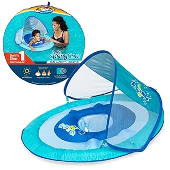 Swimways Baby Spring Float Sun Canopy - Pink Fish