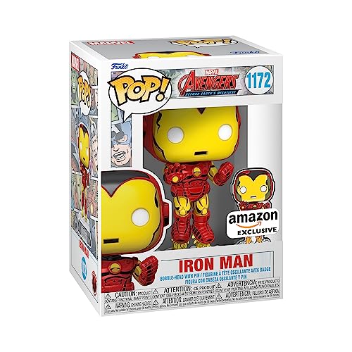 Funko Pop! &Amp; Pin: The Avengers: Earth'S Mightiest Heroes - 60Th Anniversary, Iron Man With Pin, Amazon Exclusive