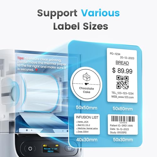 Image of POLONO 2 Inch Thermal Label Maker with 1 Roll Free Tape, Label Printer Shipping Label Tag Writer