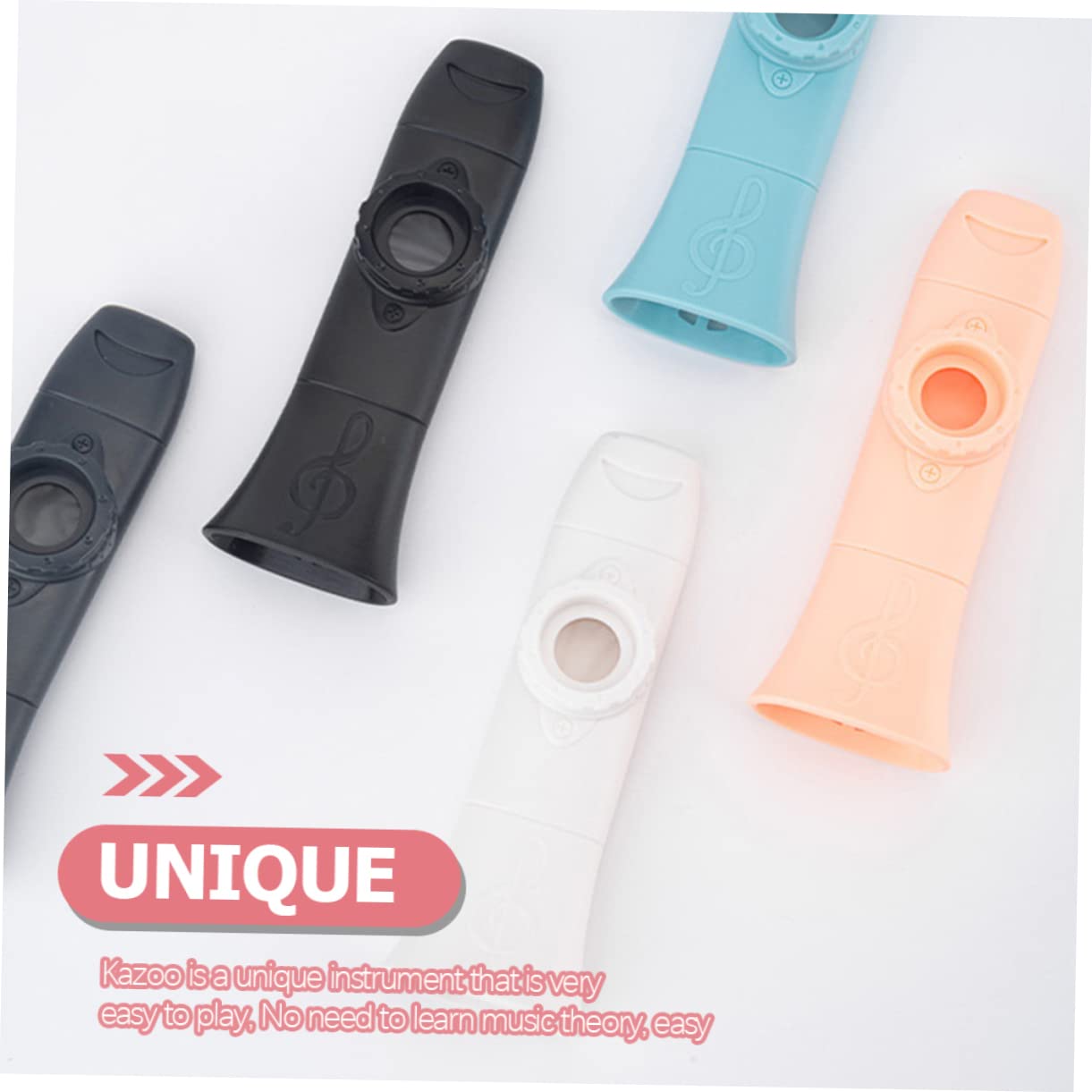 ibasenice 4pièces Kazoo Pour Instrument Musical Portable Plastique Facile à Jouer Pour Fêtes Anniversaire Compacte Et Léger