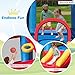 OLAKIDS Inflatable Bounce House, 3 in 1 Kids Jumping Castle with Large Bouncing Area, Slide, Basketball Rim, Indoor Outdoor Inflatable Obstacle Course with Carry Bag, Repair Kit (with 480W Blower)