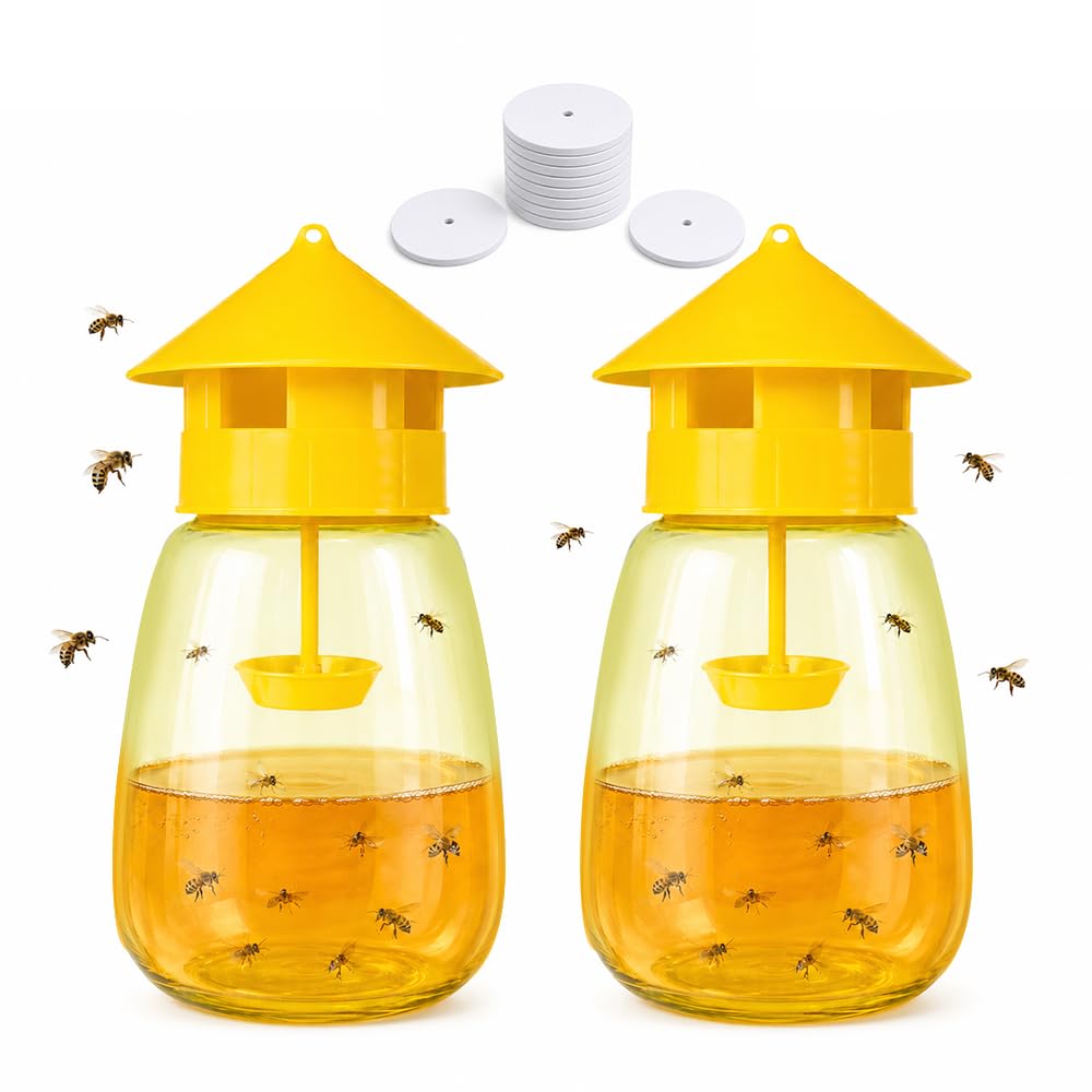 Wxeadu 2 PCS Fruit Fly Traps Indoor Outdoor, Reusable Fruit Fly Traps Indoor for Home Use, Fruit Fly Catcher Indoor, Fruit Flies Trap, Fruit Fly Killer, Non-Toxic Kitchen & Orchard Pest Control