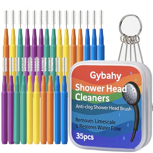 Image of Shower Head Cleaning Brushes, 35 PCS Multi-Size Nozzle Cleaner Tool with Storage Case, Shower Head Cleaner Picks for Unclogging Small Holes, Bathroom, Faucets & Spray Nozzles(Multi Color)
