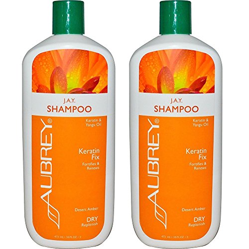 Aubrey Organics J.A.Y. Shampoo for Keratin Fix and Dry Replenish With Keratin and Yangu Oil, 11 fl oz (Pack of 2)