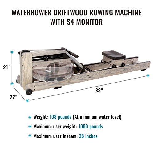 Water Rowing Machine with Wood Frame