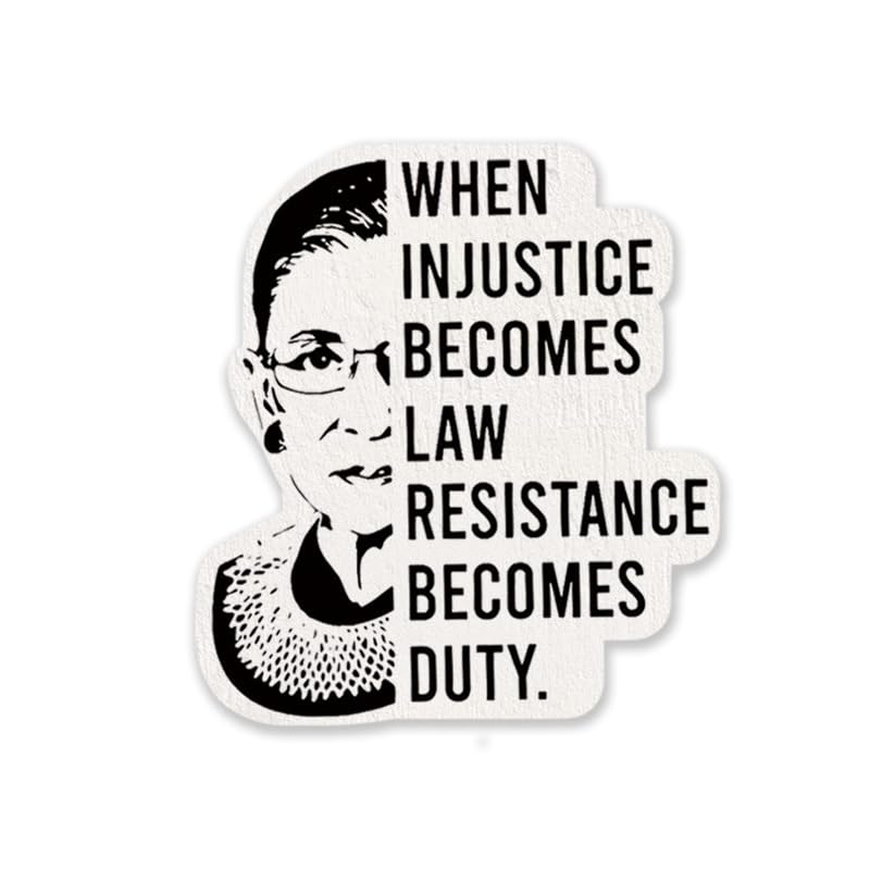 Image of Dissent Pin RBG Enamel Pin Ruth Bader Ginsburg Wooden Feminist Brooch
