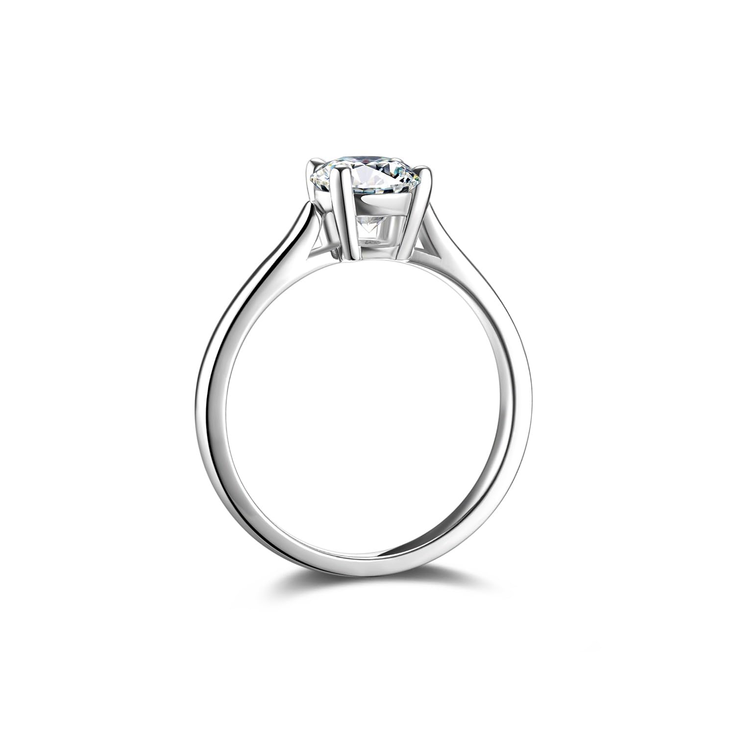 FANCIME 0,3 – 0,5 carati Lab-Grown, anello da donna con diamanti solitari in argento sterling 925, anello di fidanzamento, matrimonio, San Valentino, gioielli per donne e donne (colore D-E, VS Clarity