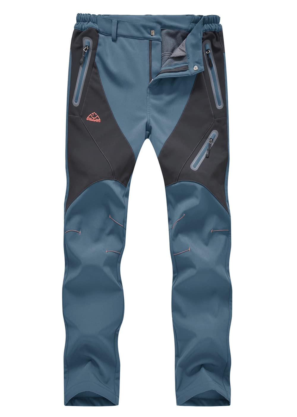 donhobo Pantalon d'hiver pour femme - Doublure polaire - Coupe-vent - Chaud - En softshell épais - Imperméable - Extérieur - Pantalon fonctionnel