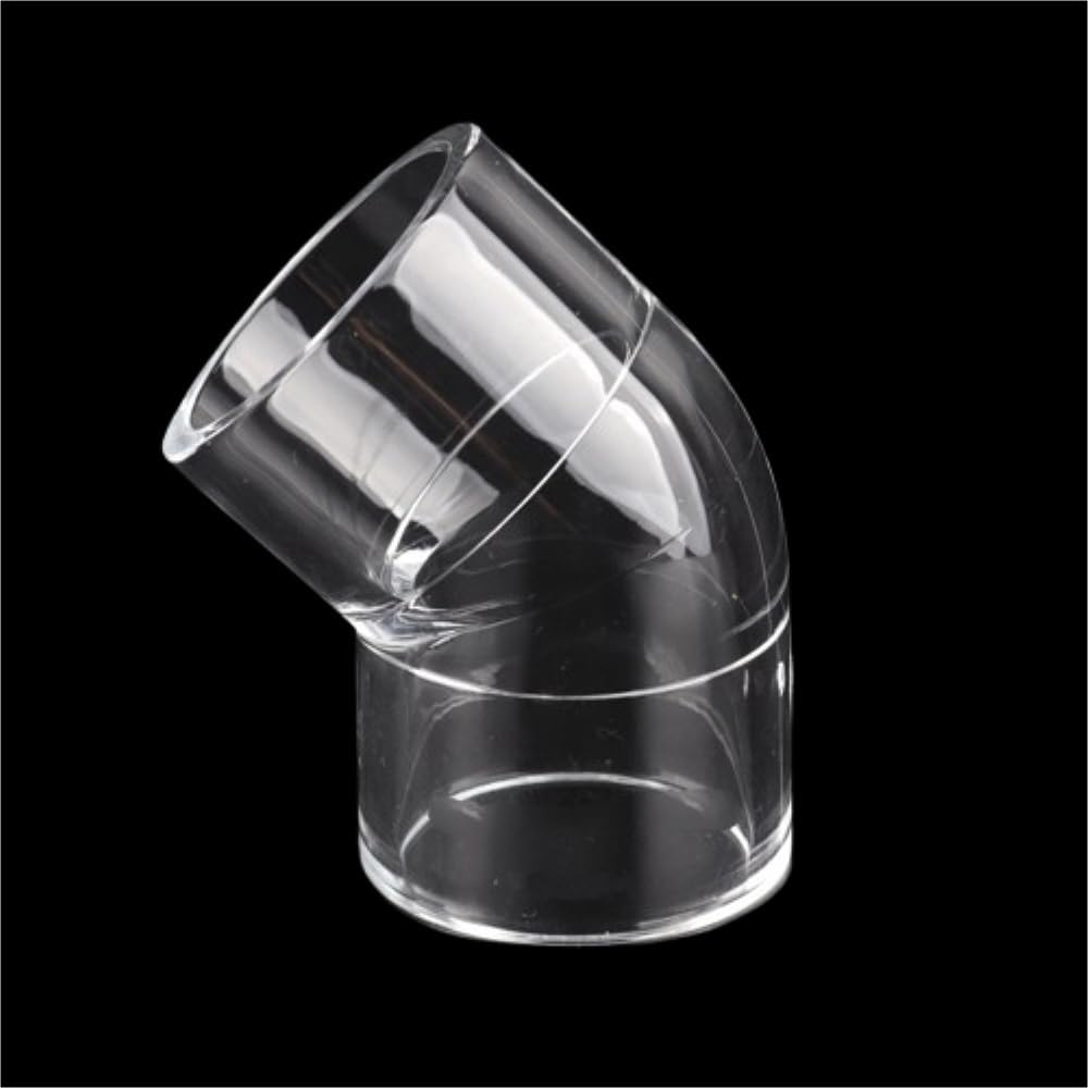 Dfrywdgsey One Color Acrylic Transparent Tube, 5Pcs Acrylic 45 Degree Drain Fittings, Fitting For 20 25 32Mm Tube, Clear Elbow Adapter For Aquariums(32Mm)