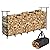 Vailge 8ft Firewood Rack Outdoor, Firewood Rack Holder, Adjustable Heavy Duty Firewood Holder,Outdoor Indoor Fireplace Metal Log Racks for Firewood,with Firewood Bag Carrier,Black