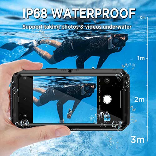 Beasyjoy For Iphone 14 Pro Max Waterproof Case, Metal Military Grade Shockproof Case With Built-In Screen Protector, Heavy Duty Full Body Protective Underwater Defender Rugged Case 6.7 Inch, Black #TOP2