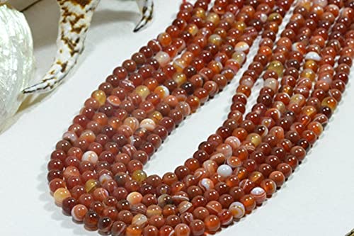 Agate rouge perles naturelles 6,3mm pour loisirs créatifs et joaillerie