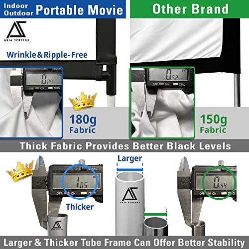 Image of Akia Screens 125 Inch Portable Projector Screen with Stand, 16:9 HD Front Rear Projection, Foldable Indoor Outdoor Movie Screen with Carry Bag - AK-OPS125H-X