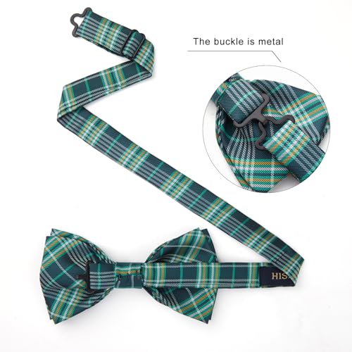 Image of HISDERN Bow Ties for Men Pretied Bowties Classic Formal Business Bow Tie Adjustable Tuxedo Bowtie for Wedding Party