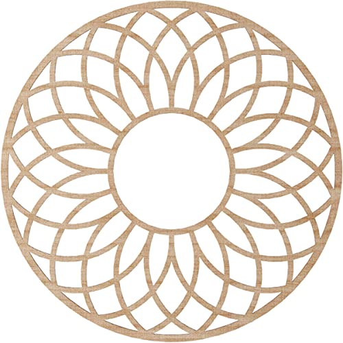 Image of Ekena Millwork 32 inchOD x 11 inchID x 1 /4 inchT Cannes Wood Fretwork Pierced Ceiling Medallion, Alder