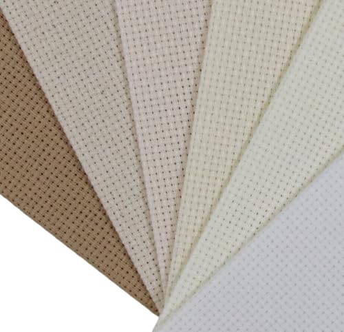 Image of KCS 6 pc of 12 inch x 18 inch (30cmx45cm) Counted Cotton Aida Cloth Cross Stitch Fabric (16CT-D)