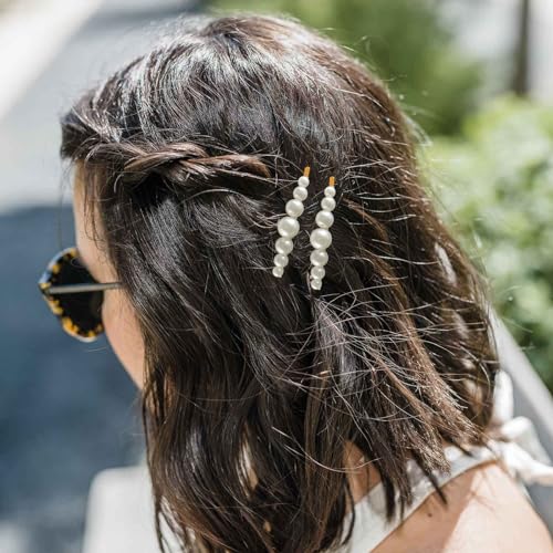 GQLV Pearl Hair Accessories for Women/Girls - 6PCS Large Hair Claws, Nonslip Decorative Bo - image 6