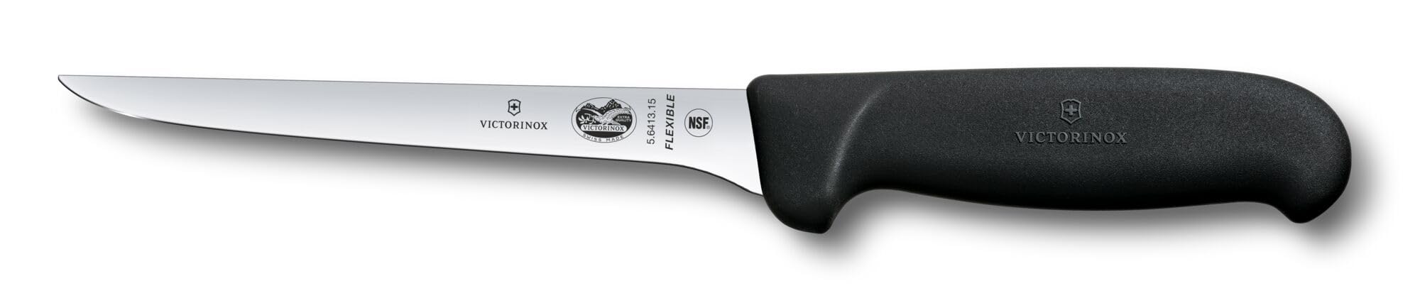 Victorinox Fibrox 6 Inch Flexible Boning Knife, Straight Blade, Black