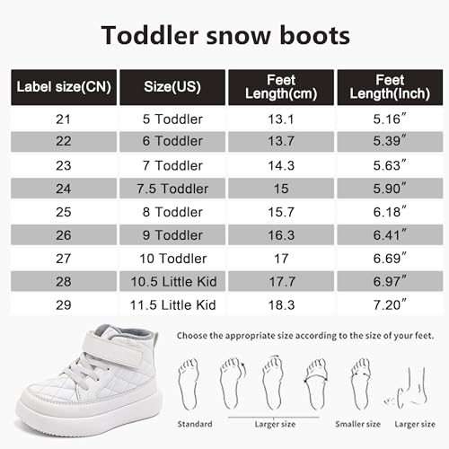 Wooowyet Toddler Snow Boots Kids Girls Boys Insulated Warm Fur Lined Waterproof Lightweight Slip Resistant Winter Boots2