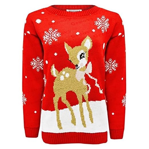 Janisramone Gamin Filles Garçons Nouveau Noël Bébé Deer Bambi Nouveauté Noël Tricoté Cavalier Chandail Top