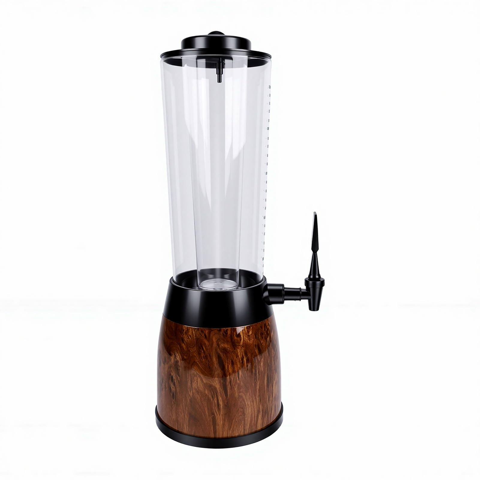 Distributeur de Boissons en Plastique 2,5 L avec Tube de Glace LED, Colonne à Glace Amovible pour Fêtes de Bière, Usage Domestique (Couleur du bois)