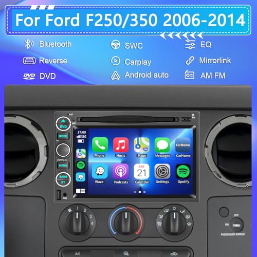Radio para auto con CD, DVD, CarPlay inalámbrico y cámara 7" miniatura 5