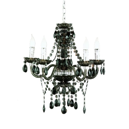 Preisvergleich Produktbild Mendler Reality / Trio Acryl Kronleuchter Lüster, 5-flammig ~ schwarz