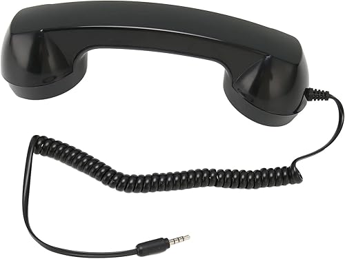 Miniatura 4 de Teléfono retro auricular, receptor de teléfono celular de mano operación a prueba de radiación para computadoras (negro)