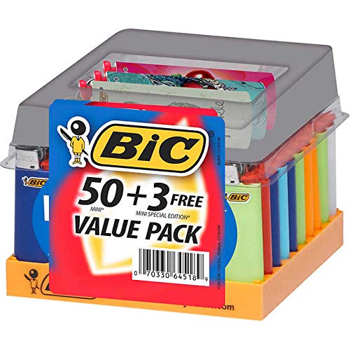 Bic Classic Maxi Lighters - Tray of 50 - Plus 3 Free Special Lighters