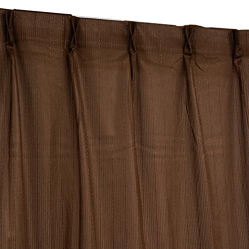 Arie カラーレースカーテン 2枚組 100×198cm ブラウン
