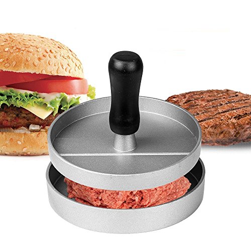 Henweit hamburguesa prensa Heavy Duty Metal antiadherente Quarter Pounder Hamburger Maker molde 12 cm de diámetro ideal para barbacoa
