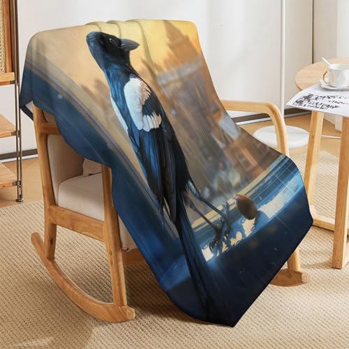 Plaid couverture flannel oiseau très doux et confortable 100x130 - 5