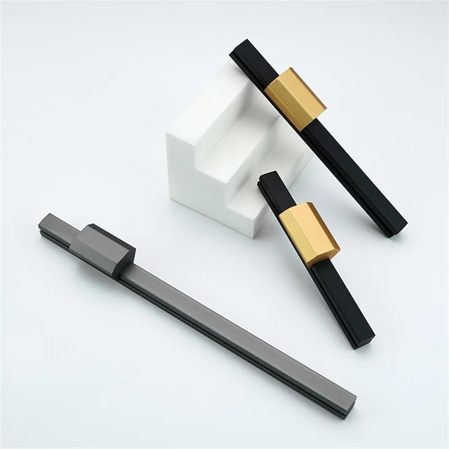 Long American Handles Cabinet Door Handle Double Color Kitchen Drawer Handles Cabinet Pulls Furniture Knobs Wardrobe Hardware 1Pcs (Color : Champagne Gold 320mm)