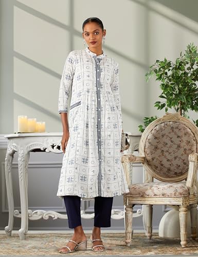 Image of BIBA Women Cotton A Line Printed Kurta