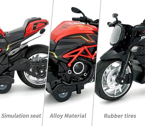 Image of Diecast Agusta 1 :14 Alloy Metal Pull Back Die-Cast Bike Scale Model Pullback Motocycle Mini Auto Toy Bike for Kids Best Gifts Toys for Kids Boys (Multicolor)