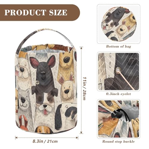 Image of Tatenale Crochet Bag Yarn Bag Knitting Project Bag with Pockets and Handle Portable Yarn Storage Organizer Tangle Free 8.3x11 InchWhimsical Pet Dogs01