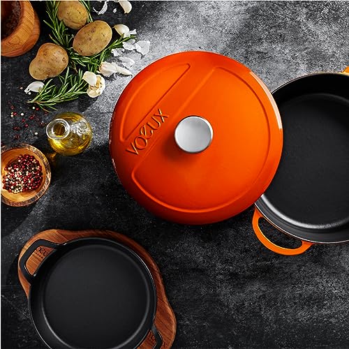 Voeux Kitchenware- Enameled Cast Iron Dutch Oven Casserole with lid (4.4 Qt, Amusant) - Image 5