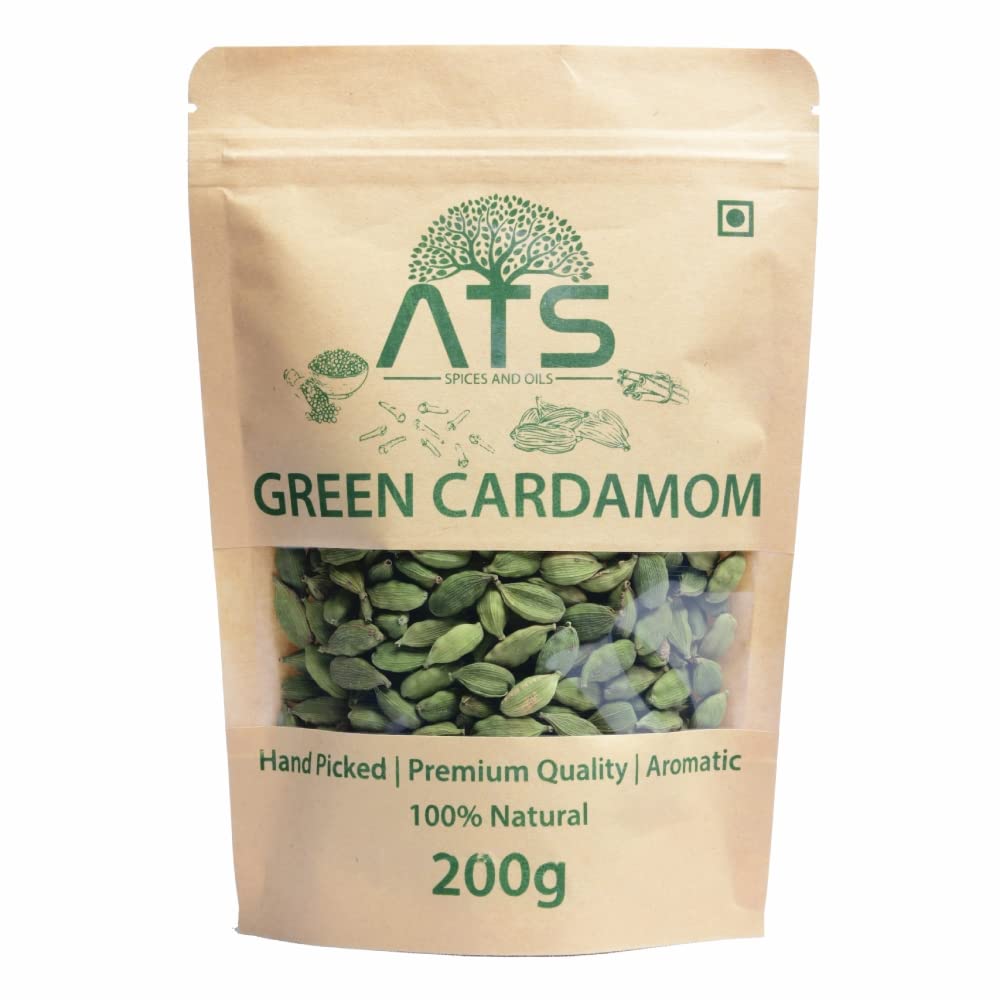 ATS natural Finest Fresh aromaaric Green Cardamom 200g | Whole Graded (7-8mm) | Elaichi (Tea masala favorite) | From idukki Kerala | Aroma lock | [No Artificial Colors] (B0BHVYG4J7) Amazon Price History, Amazon Price Tracker
