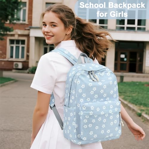Image of BTOOP School Backpack for Teens Large Corduroy Bookbag Lightweight 15.6 inch Laptop Bag for Girls Women Casual High School College