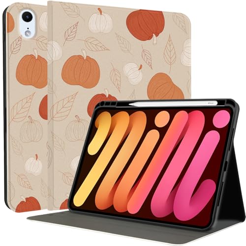 Étui rigide iPad Mini 6 avec porte-crayon protection intégrale automne grain fin