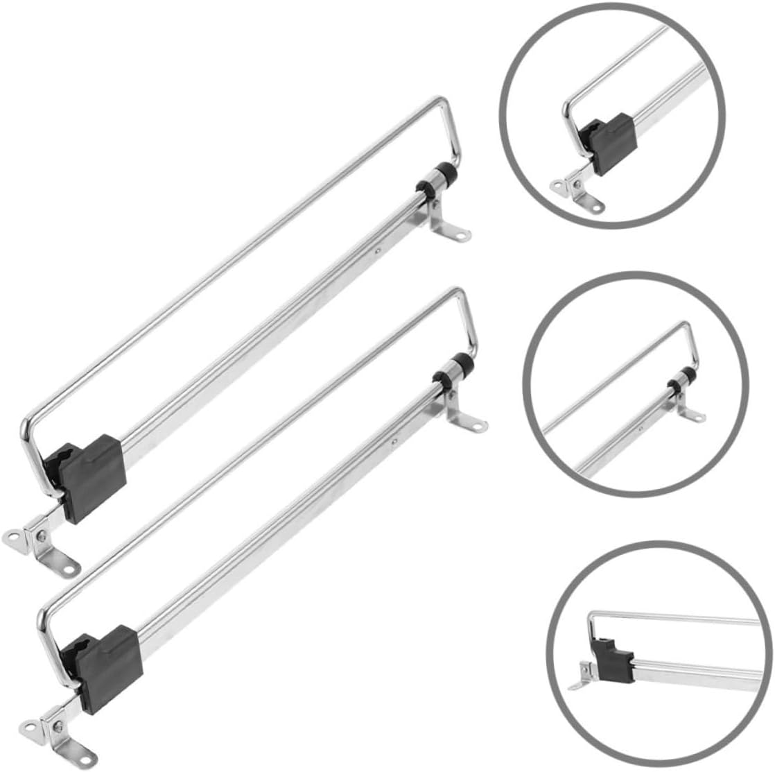 5pcs Adjustable Closet Rods Telescopic Wardrobe Hanger Sturdy Metal Pull Down Closet Rods Heavy Duty Iron Clothes Rail