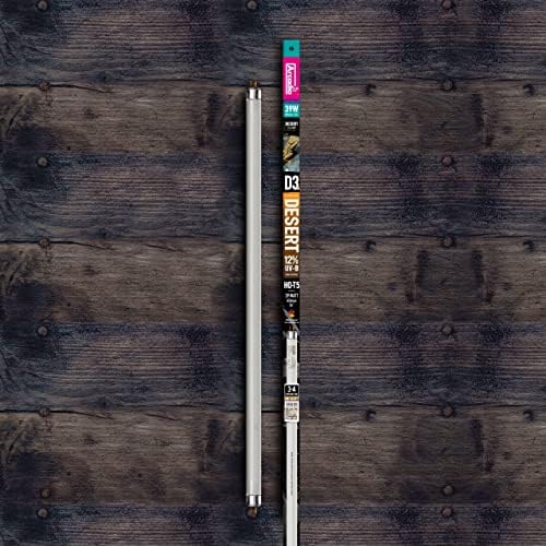 Arcadia Reptile - D3+ Reptile T5 Lamp - 12% UVB, 30% UV-A  85cm (34"), 39 Watt - Lamp for Captive Reptiles - Fluorescent Tube Technology  Full-Spectrum+UV-B