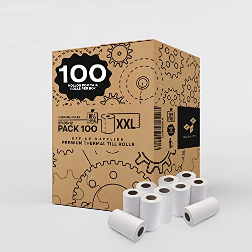 Papier thermique 57 mm rouleau blanc 57x35x12mm pour reçu TPV et imprimante de poche sans BPA