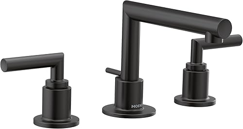 Moen TS43002BL Arris - Kit de ajuste de grifo de baño moderno con dos manijas de 8 pulgadas, requiere válvula, negro mate